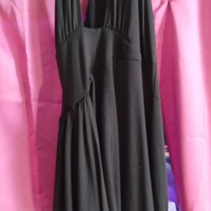 Elegant Black Women's Dress P2P 15 Waist 13 Length 63 Slip 32 Ex Piece 46 In